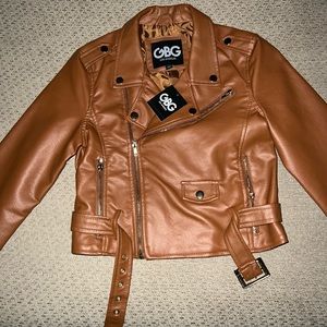 Guess Cropped Leather Jacket